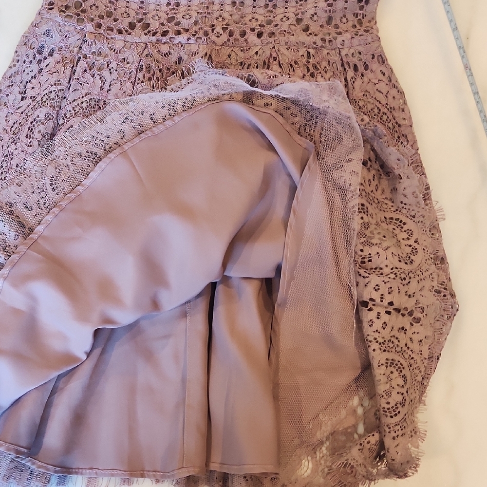 ASOS Lace Mini Dress in Dusty Pink - Picture 7 of 8